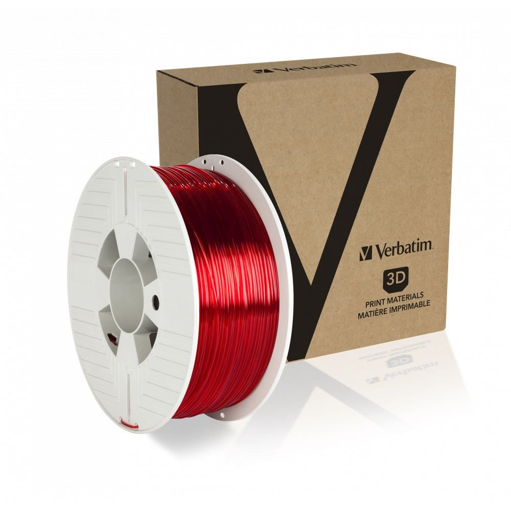 Verbatim PET-G filament 1.75mm, 1kg áttetsző piros (55054) (vm55054)