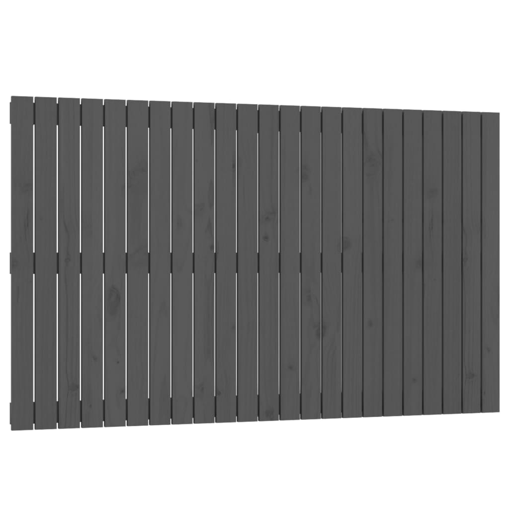 szürke tömör fenyőfa fali fejtámla 147 x 3 x 90 cm (824895)