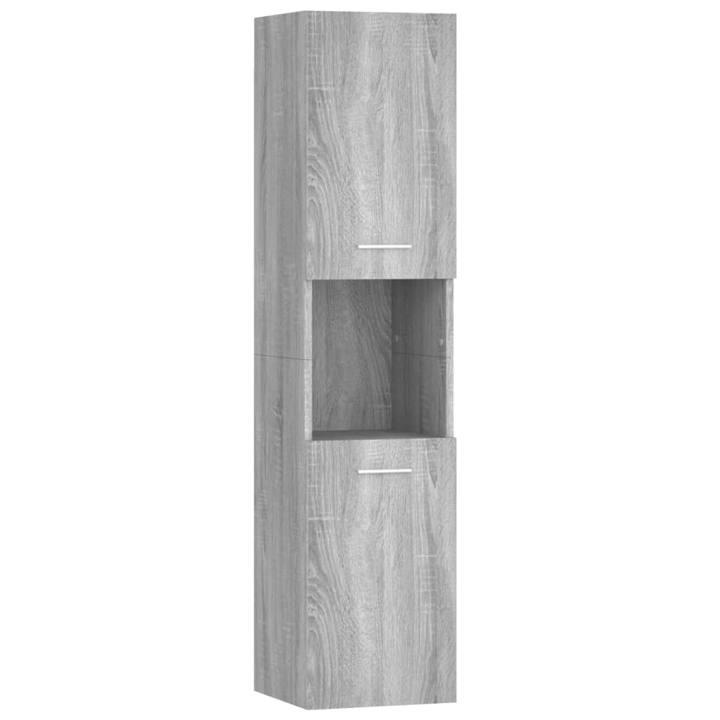 szürke sonoma színű szerelt fa fürdőszobaszekrény 30x30x130 cm (815640)