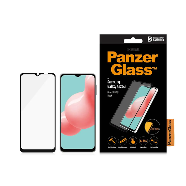 Защитно фолио PanzerGlass от стъкло за Samsung Galaxy A32 5G/ M12, Прозраченa/Черна рамка