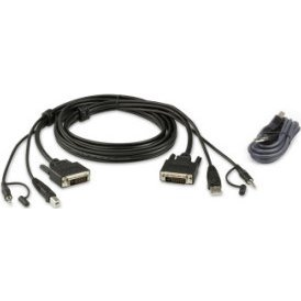 ATEN 2L-7D02UDX2 кабел за клавиатура, видео и мишка (KVM) Черен 1,8 м