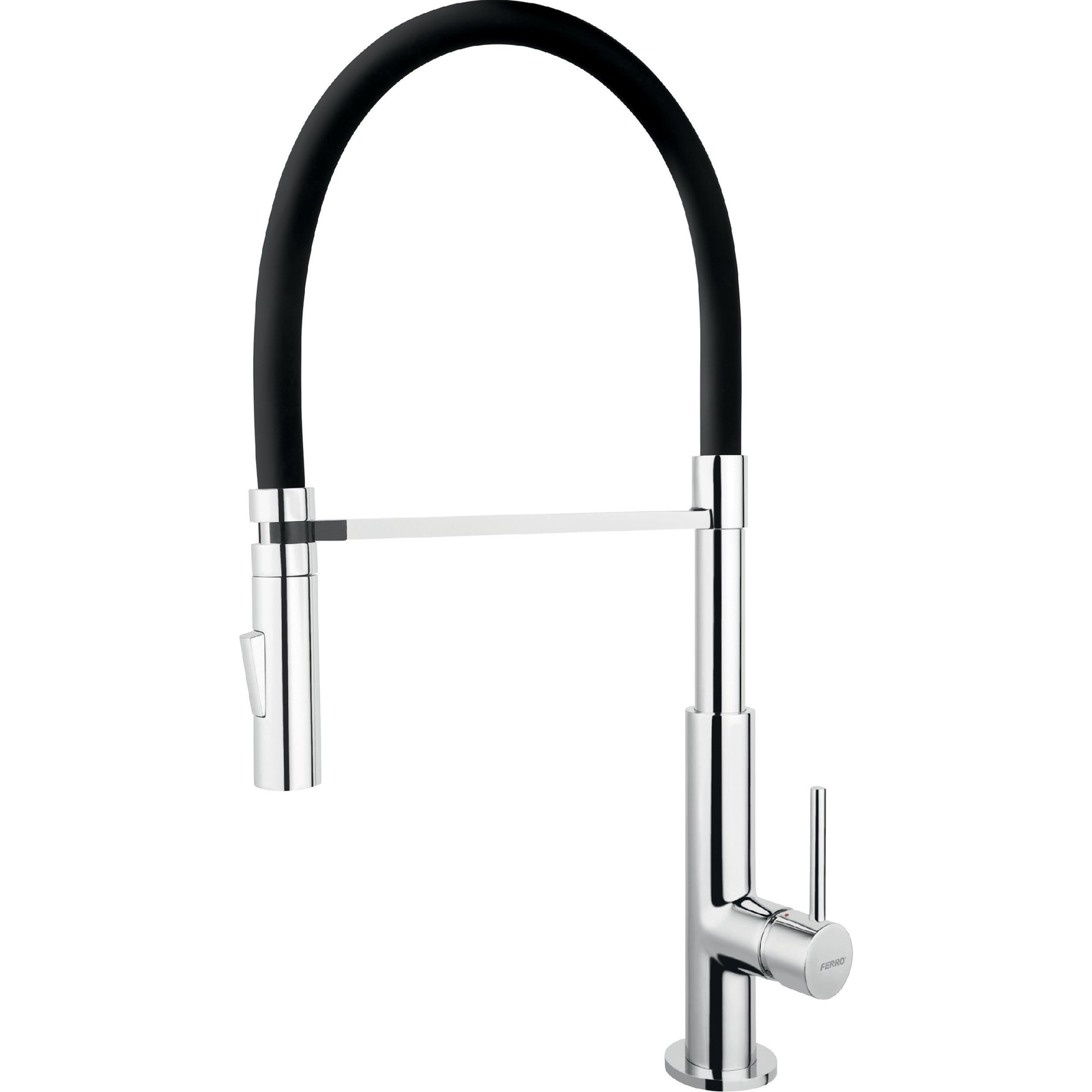 Ferro BLE4B Libretto Csaptelep - Flexibilis, Zuhanyváltós Kifolyócsővel, Fekete (5902194953788)