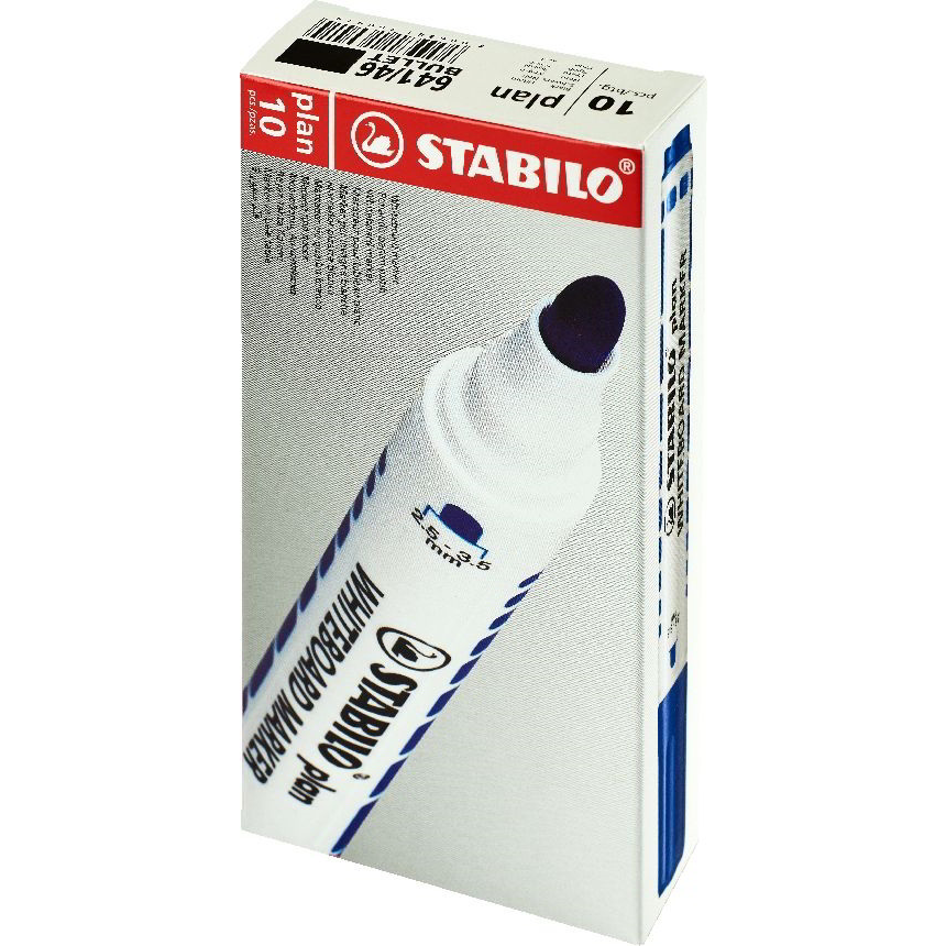 Stabilo Plan Táblamarker készlet - Fekete (10 db / csomag) (641/46B10)