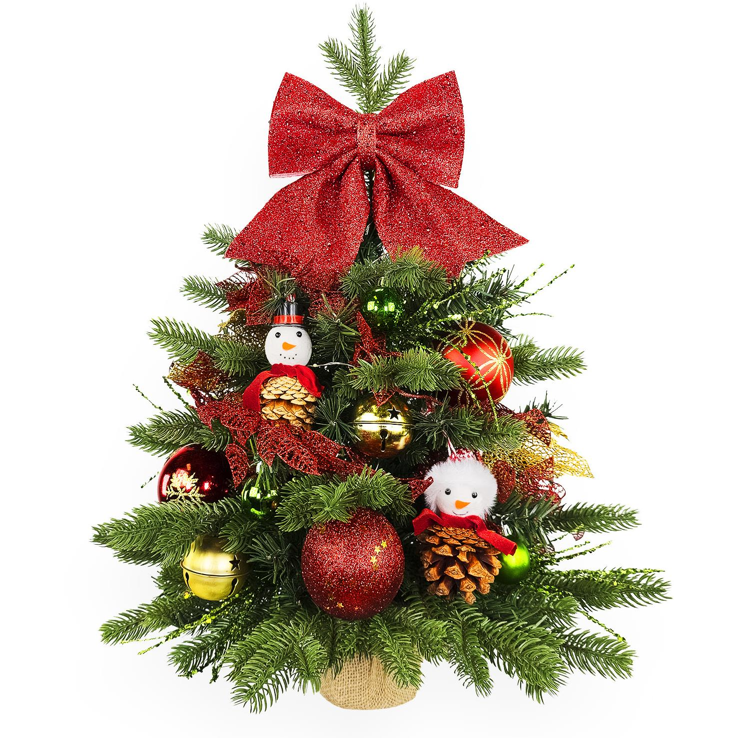 LAALU LED fényekkel díszített karácsonyfa - Hóember II, 31 dísz, 60 cm (LAU-2407-OZM-60B)