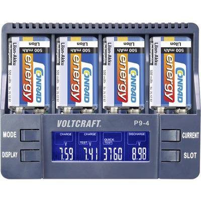 9V-os akkutöltő állomás, NiCd, NiMH, LiIon, Voltcraft P9-4
