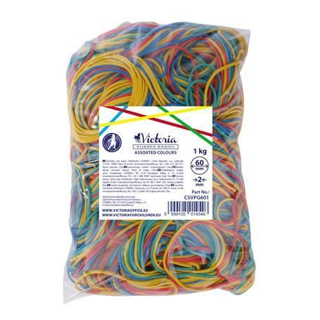 Victoria postázógumi 60X2 mm 1kg vegyes színű (CSVPG601) (CSVPG601)