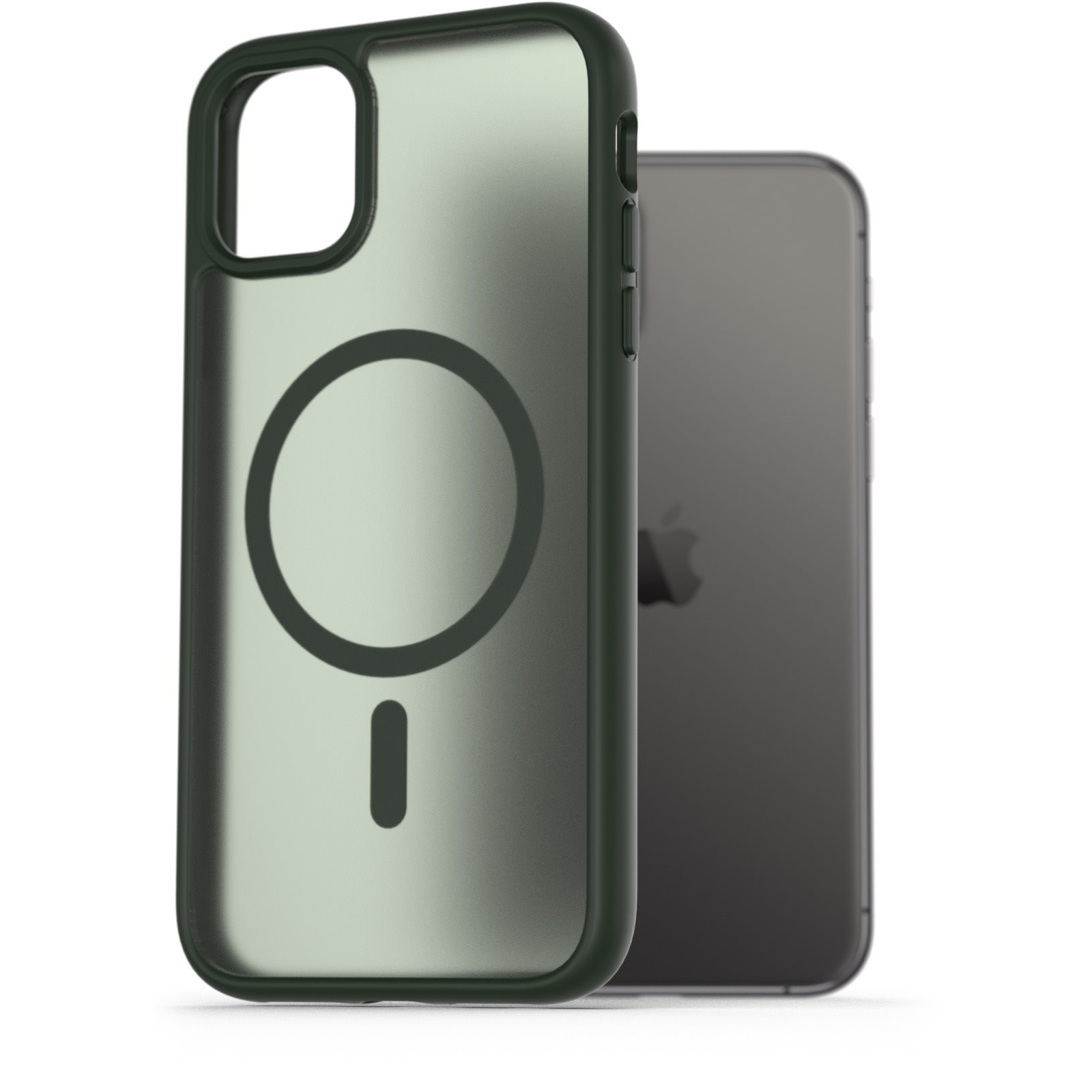 AlzaGuard Matte Case Compatible with Magsafe iPhone 11 sötétzöld tok (AGD-PCMM66DE)