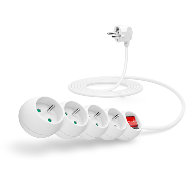 CONNECT IT hosszabbító kábel 230V, 4 aljzat + főkapcsoló, 3m, fehér
