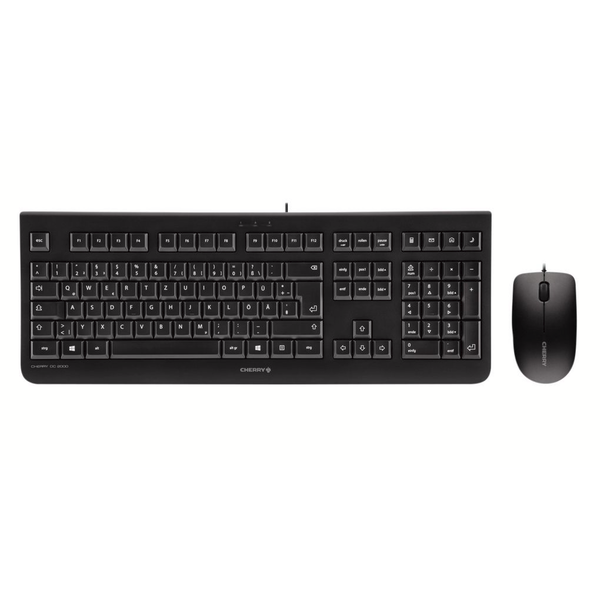 CHERRY DC 2000 πληκτρολόγιο Συμπεριλαμβάνεται ποντίκι Παγκόσμιος USB QWERTY Αγγλικός, Ιταλικός Μαύρος (Μαύρο)