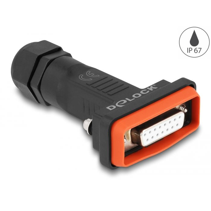 Delock D-Sub 15 tűs hüvely kerettel IP67 vízhatlan (87807) (DE87807)