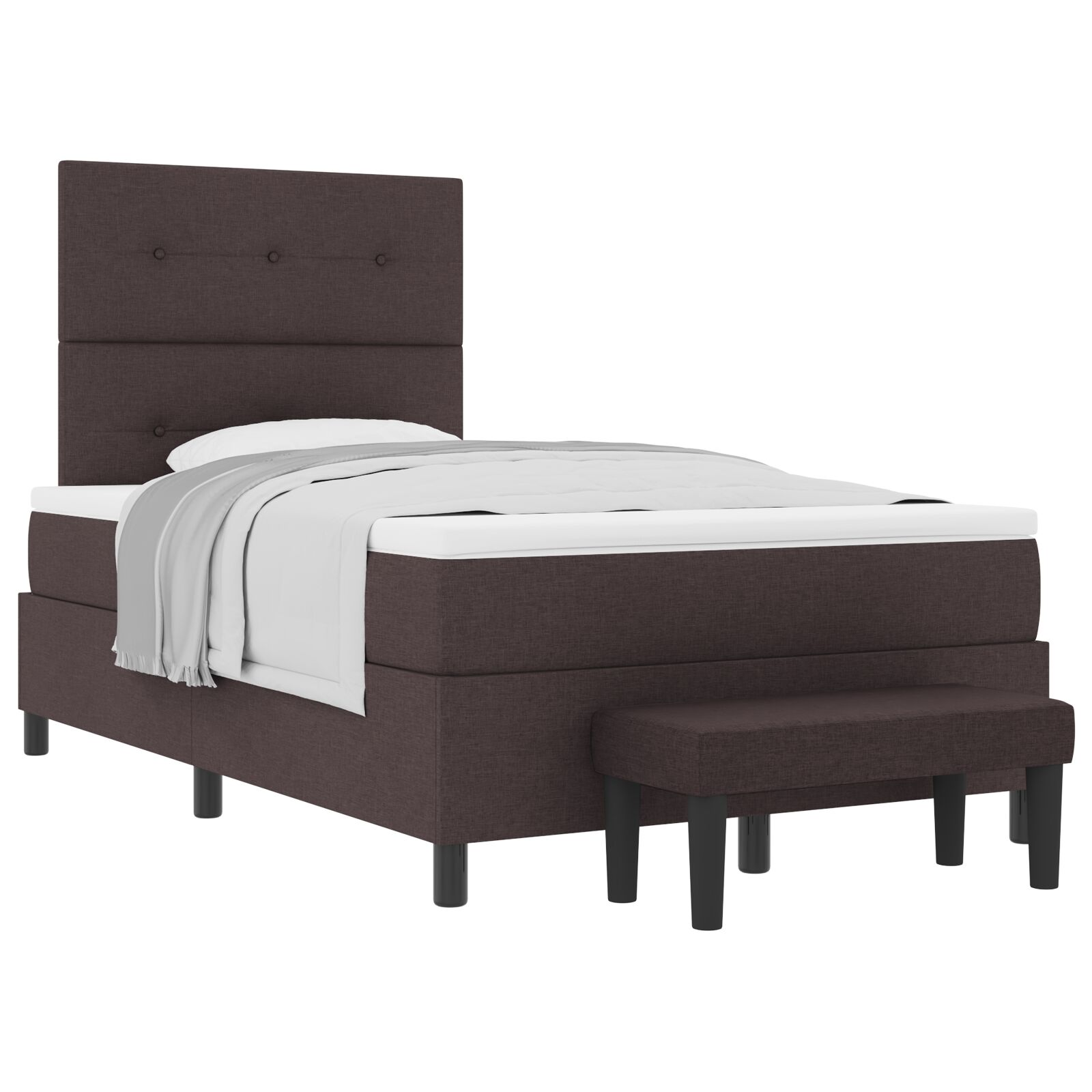 Ágykeret Matraccal 2 db Mély barna Szövet 120 x 200 cm (3344061)