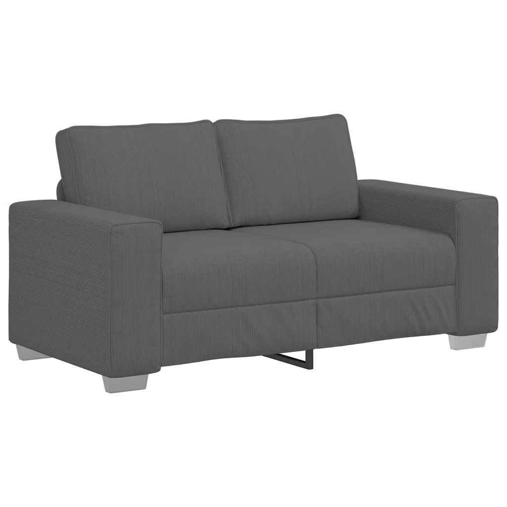 sötétszürke kordbársony szövet loveseat kanapé 120 cm (4105194)