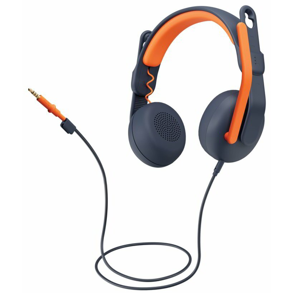 Logitech Zone Learn Headset Ledningsført Uddannelse Blå, Orange