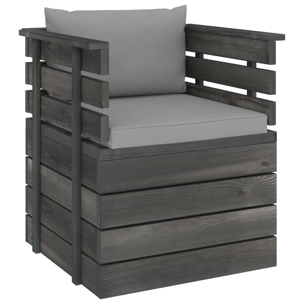 fenyőfa kerti karosszék párnákkal (3061720)