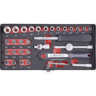Dugókulcs készlet 6,3 mm (1/4), 36 részes, Toolcraft 826363 (826363)