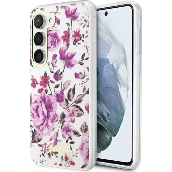 Guess Flower Collection Samsung Galaxy S23+ hátlap tok , fehér (187768955)