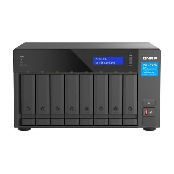 QNAP TVS-h874 NAS Tower Intel® Core™ i5 i5-12400 32 GB DDR4 QuTS hero Sort
