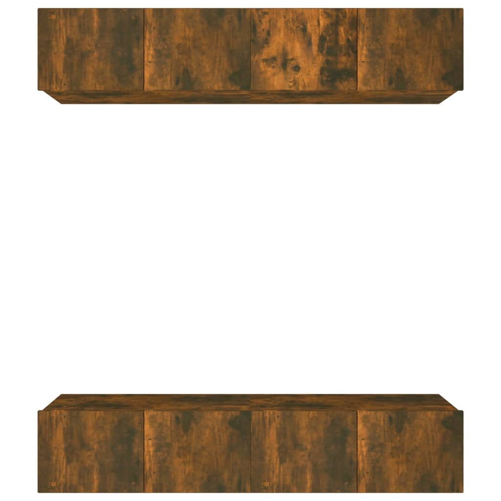 4 db füstös tölgy színű szerelt fa TV-szekrény 80 x 30 x 30 cm (3114187)