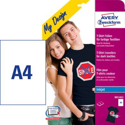 Avery MD1003 A4 textilre vasalható fólia 4db fólia (MD1003 N)