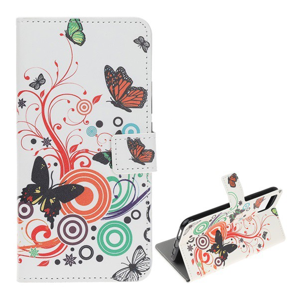 Tok álló, bőr hatású (FLIP, oldalra nyíló, asztali tartó funkció, pillangó, kör minta) FEHÉR [Apple iPhone 12 Pro] (5996591000411)