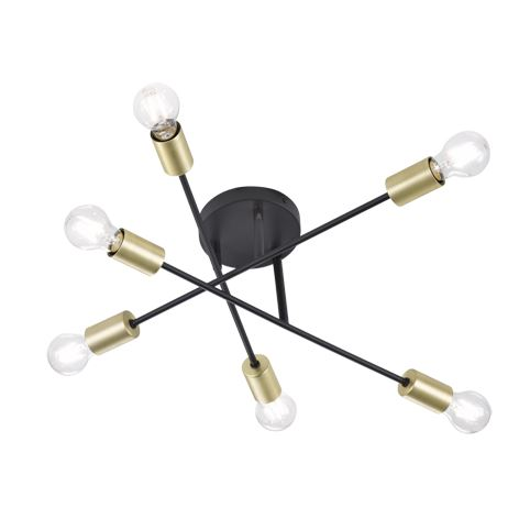 Trio 606700632 Cross 40W E27 fekete mennyezeti lámpatest (t606700632)