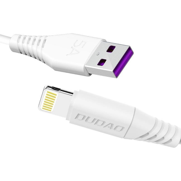 Dudao USB/Lightning FASST Töltő Adatkábel 5A 1 m Fehér L2L 1 m Fehér