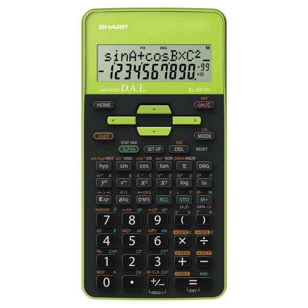 Sharp EL-531TH számológép Hordozható Tudományos számológép Fekete, Zöld