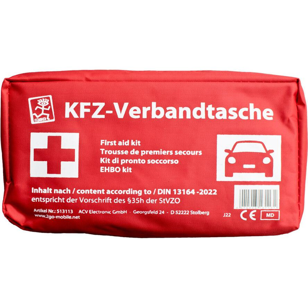 2GO KFZ-Verbandtasche zertifiziert nach DIN 13164:2022