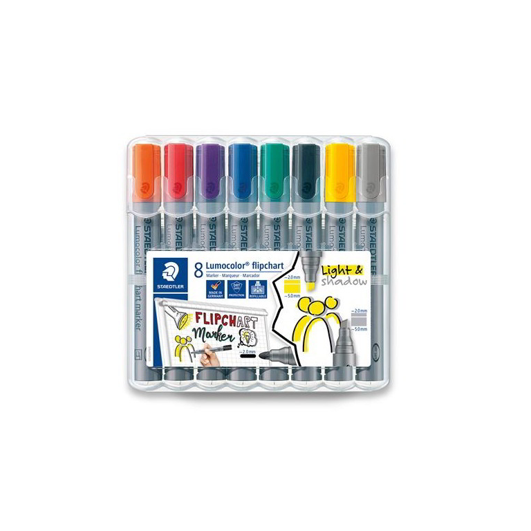 Staedtler 2-5mm Flipchart marker készlet - vegyes színek (8 db/csomag) (356 SWP8)