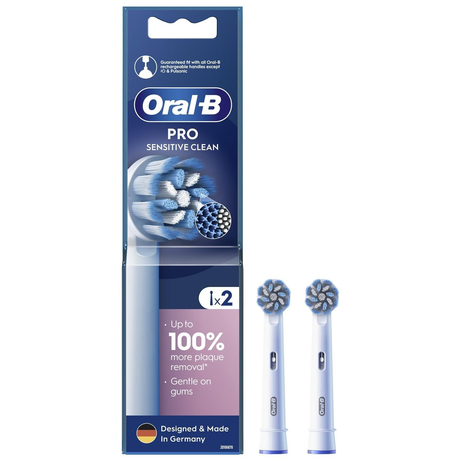 Oral-B EB60X Sensitive Clean Elektromos fogkefe Pótfej - Fehér (2db) (EB60X 2 SZT.)