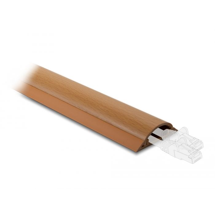 Delock öntapadós kábelcsatorna 50x13mm 1m fahatású (20731) (Deloc20731)