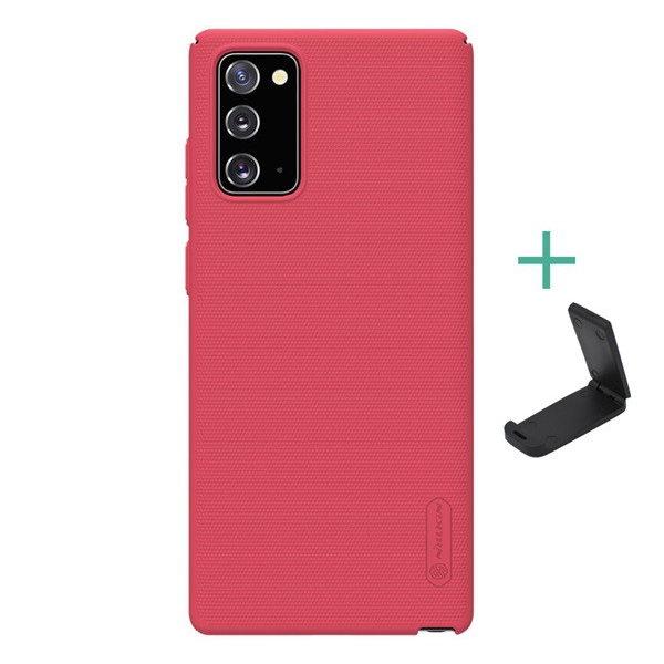 NILLKIN SUPER FROSTED műanyag telefonvédő (gumírozott, érdes felület + asztali tartó) PIROS [Samsung Galaxy Note 20 5G (SM-N981F)] (5996457976218)