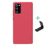 Nillkin супер матиран пластмасов заден капак (гумиран, грапава повърхност + държач за настолен компютър), червен [Samsung Galaxy Note 20 (SM-N980F), Samsung Galaxy Note 20 5G (SM-N981F)]