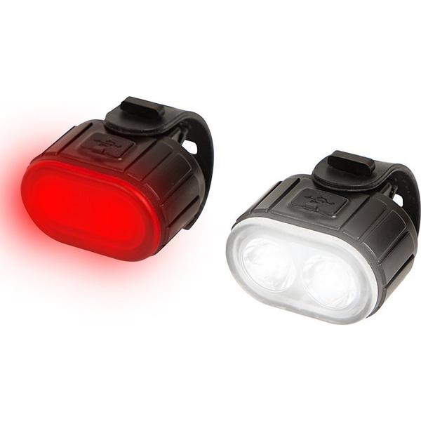 Blow Zestaw akumulatorowa lampka rowerowa LED na przód i tył USB BL-01 komplet
