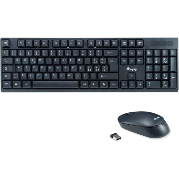 Equip 245223 teclado Rato incluído Escritório RF Wireless QWERTY Italiano Preto