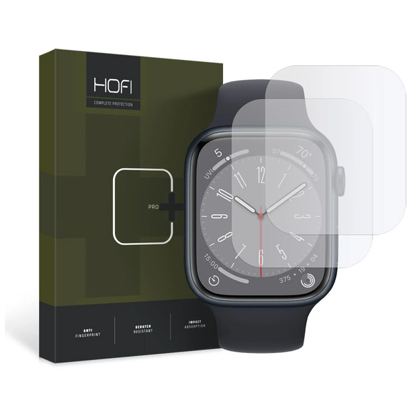 HOFI HYDROFLEX PRO+ hidrogél fólia 2-PACK – Apple Watch 6/7/8/9/SE 1/2/3 készülékhez (40/41 MM) átlátszó
