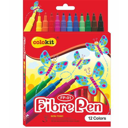 Flexoffice Colorkit Filctoll készlet - 12 különböző szín (12 db/cs) (OW-8945)