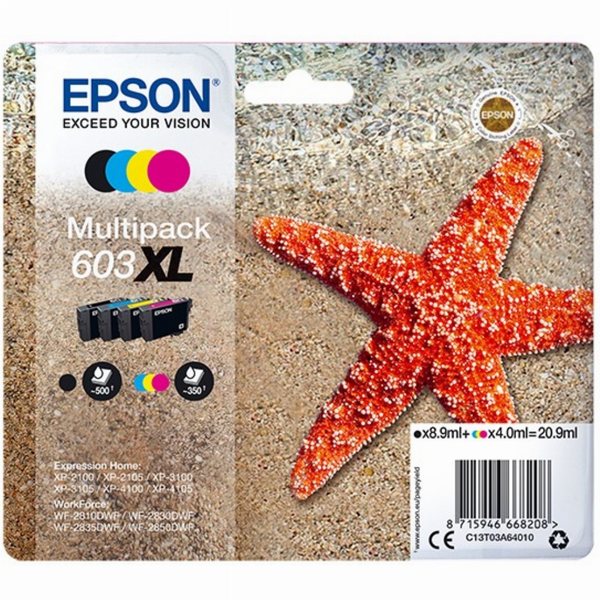 Epson C13T03A64010 blækpatron 1 stk Original Højt (XL) udbytte Sort, Blå, Magenta, Gul