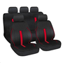 Lampa Speed универсален комплект покривала за седалки, 9 части, черно-червено