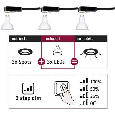 Paulmann 28785 LED-es beépíthető lámpa EEK: G (A - G) GU10 19.5 W Fehér (28785)