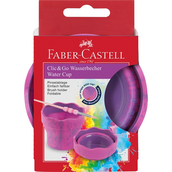 Faber-Castell Clic&Go márvány rózsaszín ecsettál (FC181527)