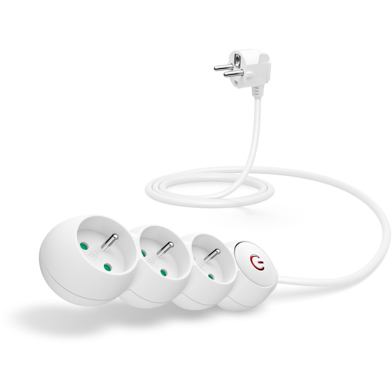 CONNECT IT hosszabbító 230 V, 3 aljzat, 1,5 m, kapcsolóval, fehér (CES-1014-WH)