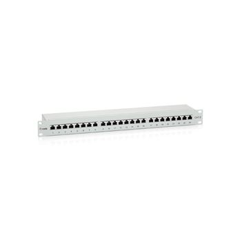 Equip Patch panel CAT6 UTP 24 PORT 1U 19" árnyékolt  szürke (326324)