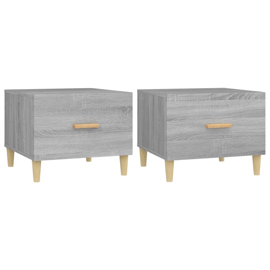 2 db szürke sonoma szerelt fa dohányzóasztal 50 x 50 x 40 cm (817534)