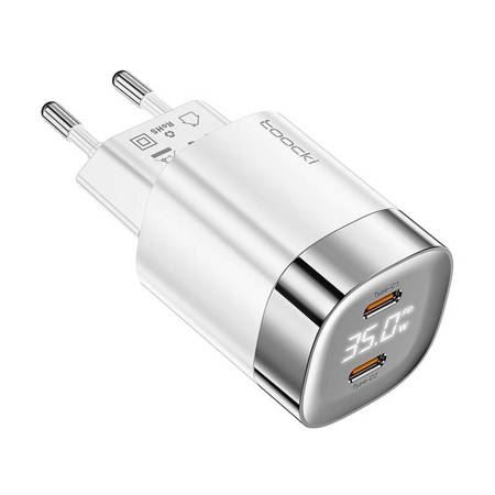 Toocki 2xUSB-C hálózati töltő GaN 35W fehér (TCTAC-ZXB01 white) (TCTAC-ZXB01 white)