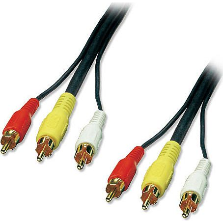 Lindy 35546 composite videokabel 20 m 3 x RCA Sort