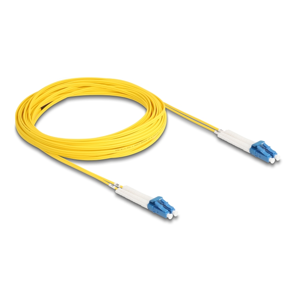 Delock Üvegszálas optikai kábel LC Duplex - LC Duplex egyszerű módozatú, OS2 hajlított, 10 m (88077)