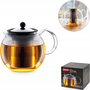 Bodum ASSAM Üveg Teáskanna 1,5L - Fekete / Inox