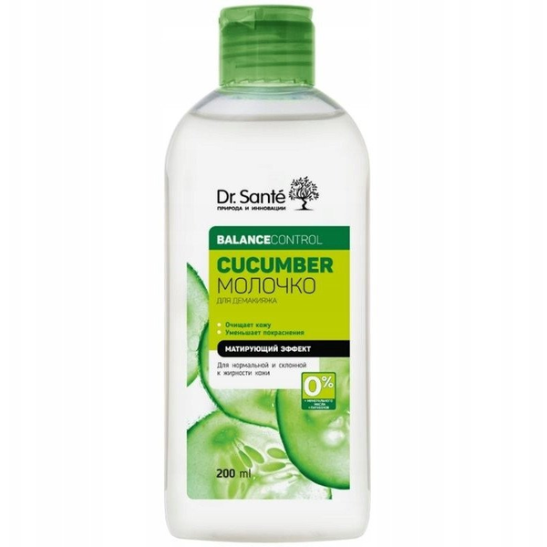 DR.SANTE Balance Control Mleczko normalizujące do demakijażu Efekt matujący Ogórek 200 ml