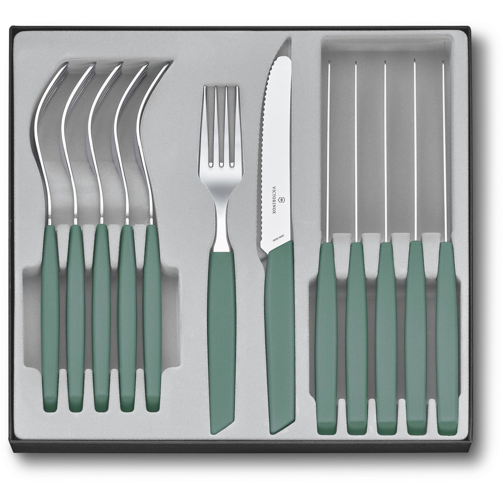 Victorinox Swiss Modern Evőeszközkészlet - 12 db, zsályazöld (6.9096.11W43.12)